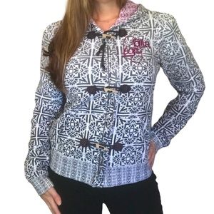 Billabong Women’s Small/Medium Full-Zip Jacket Embroidered W/ Toggle Fasteners.
